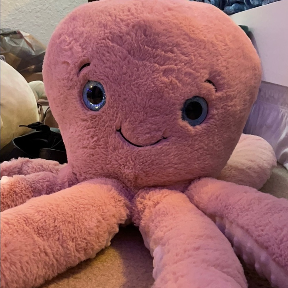 Pink big fluffy squid